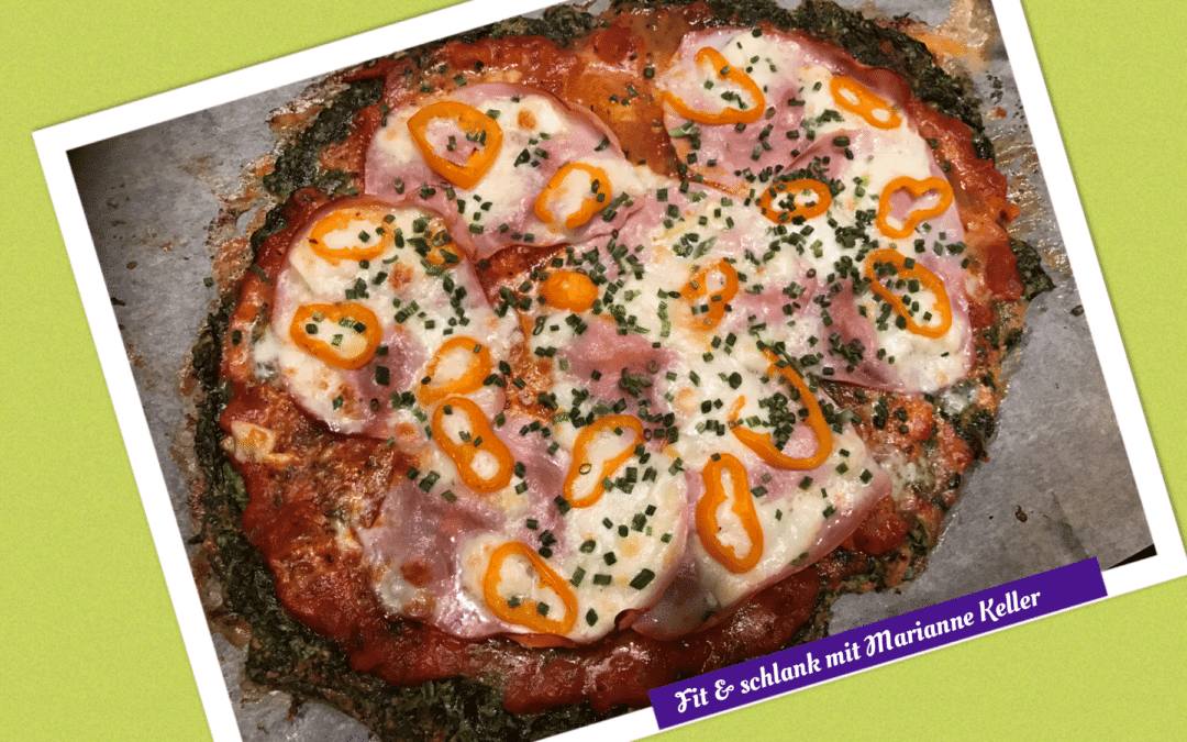Spinat-Pizza Low Carb (kohlenhydratarme Ernährung)