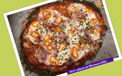 Spinat-Pizza Low Carb (kohlenhydratarme Ernährung)