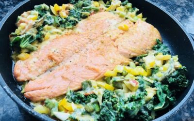 Lachsforellenfilet mit Federkohl – kohlenhydratarm