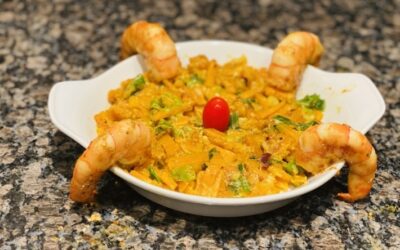 Riesencrevetten mit Kürbisgemüse kohlenhydratarm