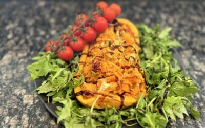 Kürbis mit Feta Abnehm Rezept low carb und vegetarisch