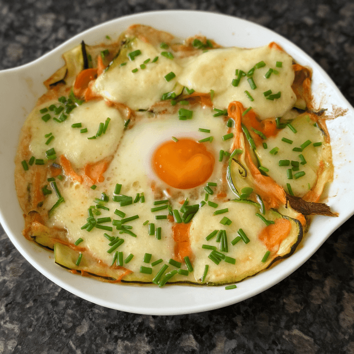 Low Carb Gemüsenest mit Ei und Mozzarella - FIT & SCHLANK mit Marianne ... Low Carb Gemüsenest mit Ei und Mozzarella - FIT & SCHLANK mit Marianne ...