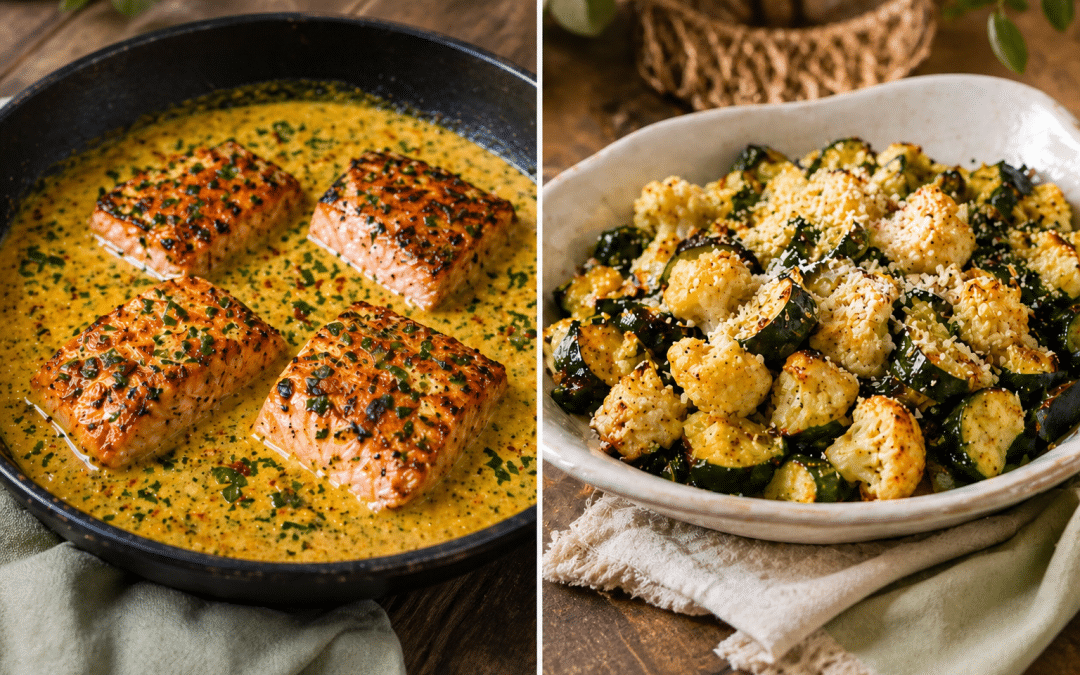 Low Carb Rezept Lachs mit Gemüse