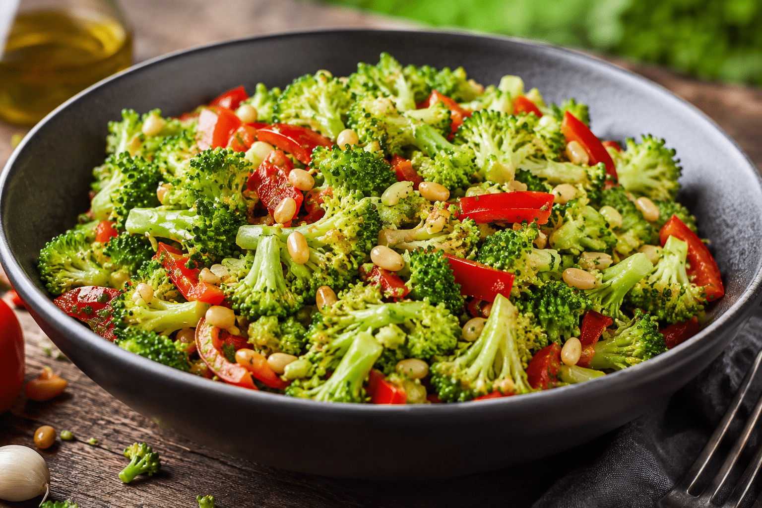Low Carb Rezept Brokkoli-Peperoni-Salat